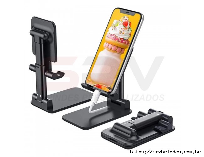 Suporte Celular de Mesa Retrátil Dobrável Móvel Tablet